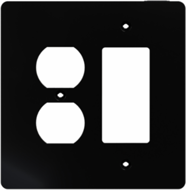 X Series 2 Gang Mid Size Decorator Duplex Outlet Wall Plate, Matte Black, 70 mm x 132 mm