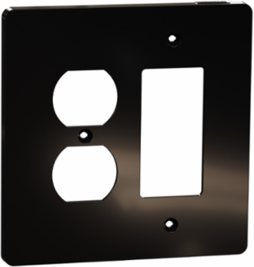 X Series 2 Gang Mid Size Decorator Duplex Outlet Wall Plate, Matte Black, 70 mm x 132 mm