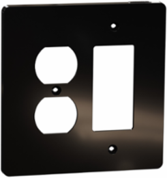 X Series 2 Gang Mid Size Decorator Duplex Outlet Wall Plate, Matte Black, 70 mm x 132 mm