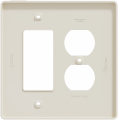 X Series 2 Gang Mid Plus Wall Plate - Light Almond, 130 mm Width, Matt Finish