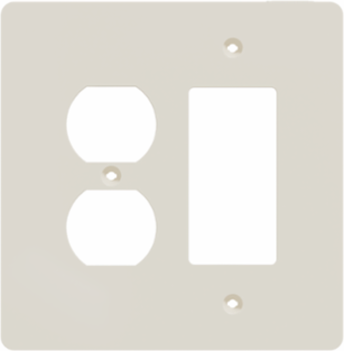 X Series 2 Gang Mid Plus Wall Plate - Light Almond, 130 mm Width, Matt Finish
