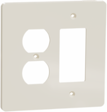 X Series 2 Gang Mid Plus Wall Plate - Light Almond, 130 mm Width, Matt Finish