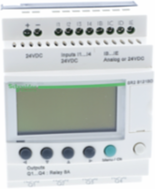 Compact Smart Relay, 12 I/O, 24V DC, 4 Relay Outputs, with Clock and Display