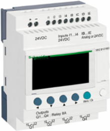 Compact Smart Relay, 12 I/O, 24V DC, 4 Relay Outputs, with Clock and Display