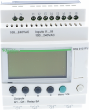 Zelio Logic Compact Smart Relay, 12 IO, 100-240V AC, LCD Display