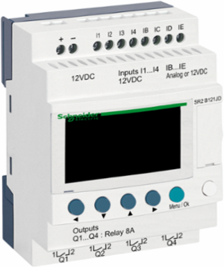 Zelio Logic Compact Smart Relay, 12 I/O, 12V DC, 4 Relay Outputs, IP20/IP40