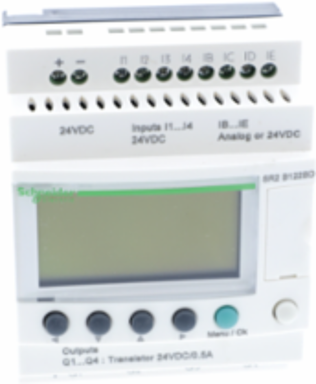 Compact Smart Relay 12 I/O 24V DC with Clock, Display, 4 Transistor Outputs