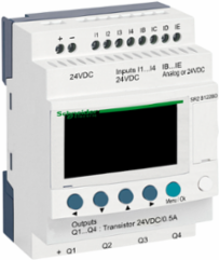 Compact Smart Relay 12 I/O 24V DC with Clock, Display, 4 Transistor Outputs