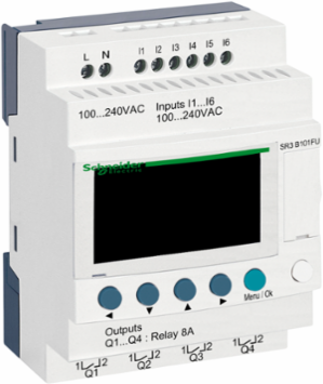 Modular Smart Relay, 10 I/O, 100-240V AC, Clock with Display
