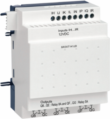 Zelio Logic Discrete I/O Extension Module, 14 I/Os, 12V DC