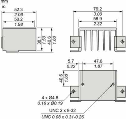 Harmony Heat Sink Panel Mount - Thermal Resistance 2.5 C/W, 58.9 mm Width