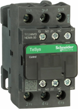 TeSys N Non-Reversing Contactor, 3P, NEMA Size 00, 9A, 2HP at 460VAC