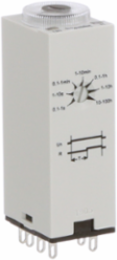 Time delay relay, Harmony SE Relays, DPDT, 100ms to 100hours, 7 time scales, on-delay function, socket compatible, 5A, 24V DC