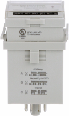 Time delay relay, Harmony SE Relays, DPDT, 100ms to 9990hours, 7time scales, 3 functions, socket compatible, 12A, 12...240V AC/DC