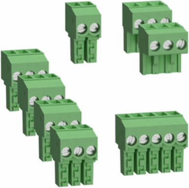 Modicon M172 Terminal Block, 7 I/O, 70 mm Height, Green