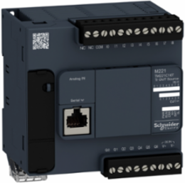Modicon M221 Logic Controller, 16 I/O, 9 Discrete Inputs, 7 Transistor Outputs