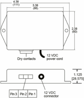 Surge Protection Device with 12V Input Voltage, 2.38 Inch Height, 4.38 Inch Width