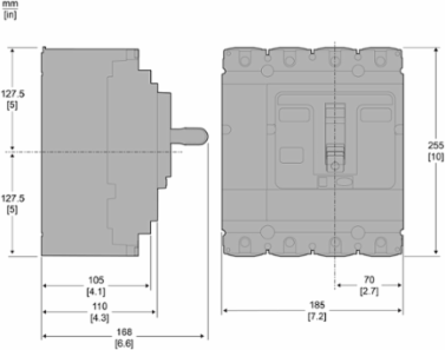 TeSys Vario Switch Body, 3 Poles, 80A, 690V AC, IP20, 83mm Height