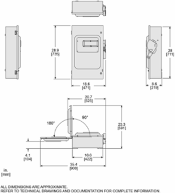 Heavy Duty Fused Safety Switch 600V 200A 3-Pole NEMA 1