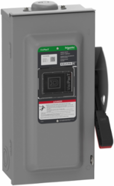 Heavy Duty Safety Switch, 3 Pole, 600V, 100A, NEMA 3R, 9.08 Inch Width
