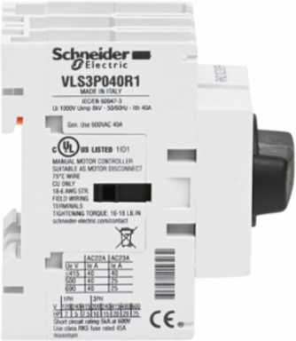 TeSys VLS Disconnect Switch 40A, 20HP, 3 Poles, DIN Rail Mount