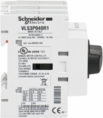 TeSys VLS Disconnect Switch 40A, 20HP, 3 Poles, DIN Rail Mount