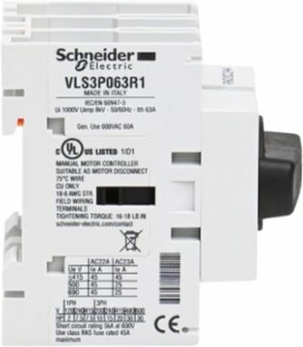 TeSys VLS Disconnect Switch 60A, 30HP at 480VAC, 3P, DIN Rail Mount