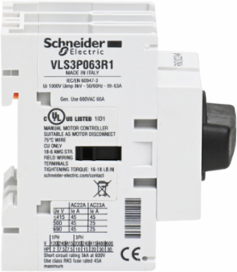 TeSys VLS Disconnect Switch 60A, 30HP at 480VAC, 3P, DIN Rail Mount