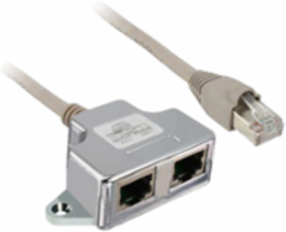 Modbus T-Junction Box, 0.3m Cable, 1 Male & 2 Female RJ45 Connectors