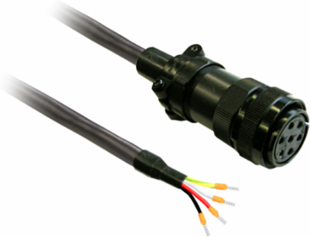 Power Cable 3 Meter Shielded 4x AWG 12, MIL Connector