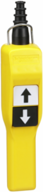 Harmony XAC Pendant Control Station, Pistol Grip, Yellow, 2 Push Buttons, IP65