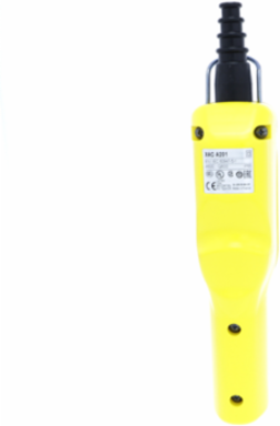 Harmony XAC Pendant Control Station, Pistol Grip, Yellow, 2 Push Buttons, IP65
