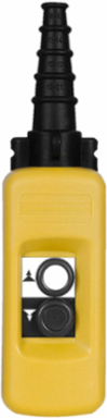 Pendant control station, Harmony XAC, plastic, yellow, 2 push buttons with 2NO+1NC