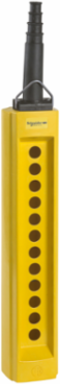 Empty Pendant Control Station, 12 Cut-Outs, IP65, Yellow