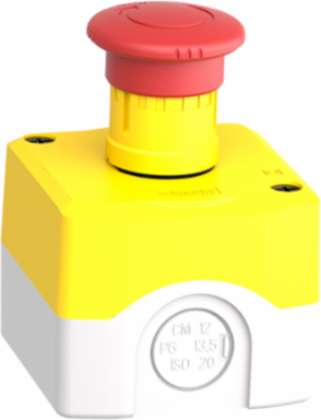 Control Station with 1 NC Emergency Stop, IP66, NEMA 13, Yellow