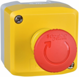 Control Station with 1 NC Emergency Stop, IP66, NEMA 13, Yellow