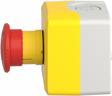 Harmony Emergency Stop Control Station, Yellow, 40mm Mushroom Button, IP66, 1NO + 2NC
