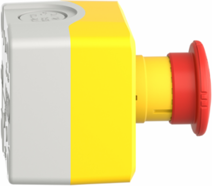 Harmony Emergency Stop Control Station, Yellow, 40mm Mushroom Button, IP66, 1NO + 2NC