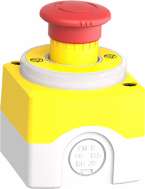 Control Station, 40mm Estop Push Button, 24V AC/DC, Yellow Lid
