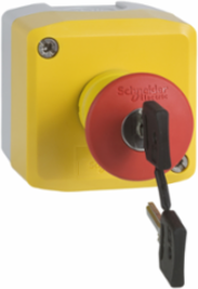 Harmony XALK Control Station, Yellow Lid, 40mm Push Button, NEMA 4X, IP66