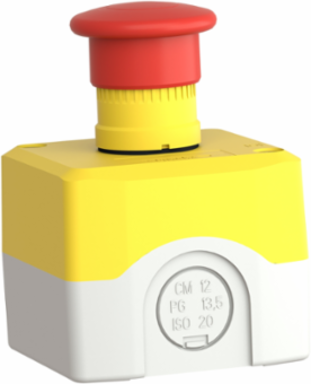 Harmony XALD Control Station, Yellow, 40mm Mushroom Button, IP65