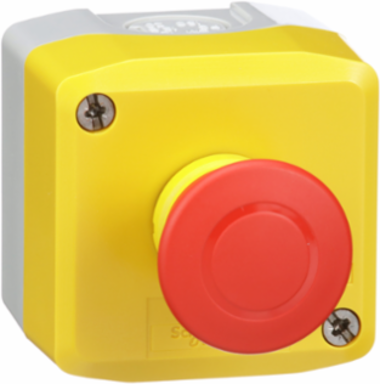 Harmony XALD Control Station, Yellow, 40mm Mushroom Button, IP65