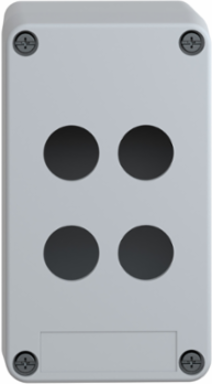 Harmony XAP Empty Control Station 4 Cut-Outs, IP65, Grey, 83 mm Depth