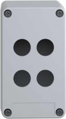 Harmony XAP Empty Control Station 4 Cut-Outs, IP65, Grey, 83 mm Depth
