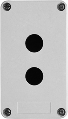 Empty Control Station, 2 Cut-Outs, IP65, Grey, 85 x 146 mm