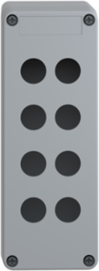 Empty control station without hinges, Harmony XAP, XB2 SL, plastic, grey, 8 cut outs, 22mm