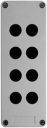 Empty control station without hinges, Harmony XAP, XB2 SL, plastic, grey, 8 cut outs, 22mm