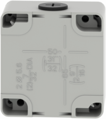 Die-Cast Empty Control Station, 80 x 80 x 51.5 mm, Zinc Alloy, Grey