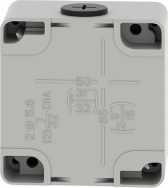 Die-Cast Empty Control Station, 80 x 80 x 51.5 mm, Zinc Alloy, Grey