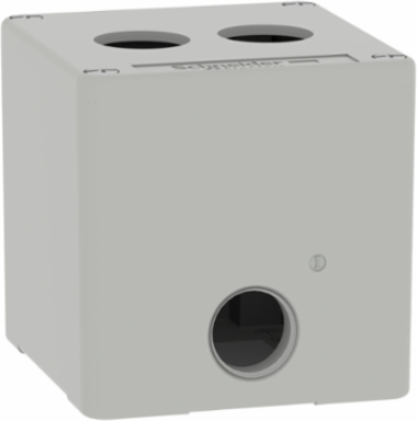 Die Cast Control Station, 80x80x77mm, Metal, 2 Cut-Outs, UL Certified